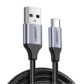 USB კაბელი UGREEN 60127 USB to USB-C Cable Nickel Plating Aluminum Braid 1.5m (Black)